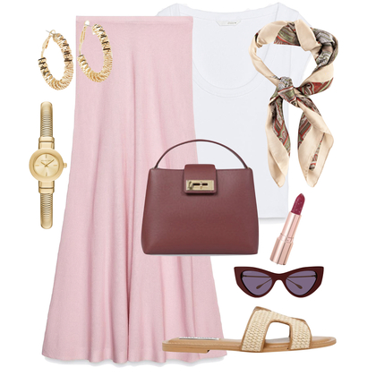 Maxi roze suknja
