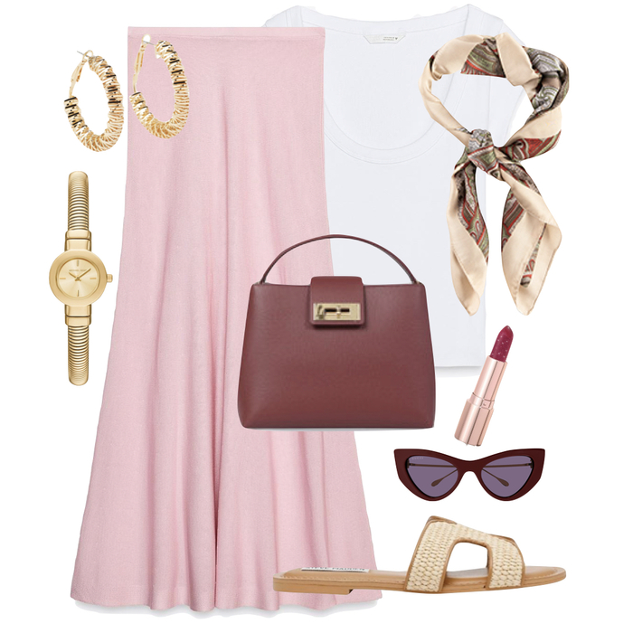 Maxi roze suknja